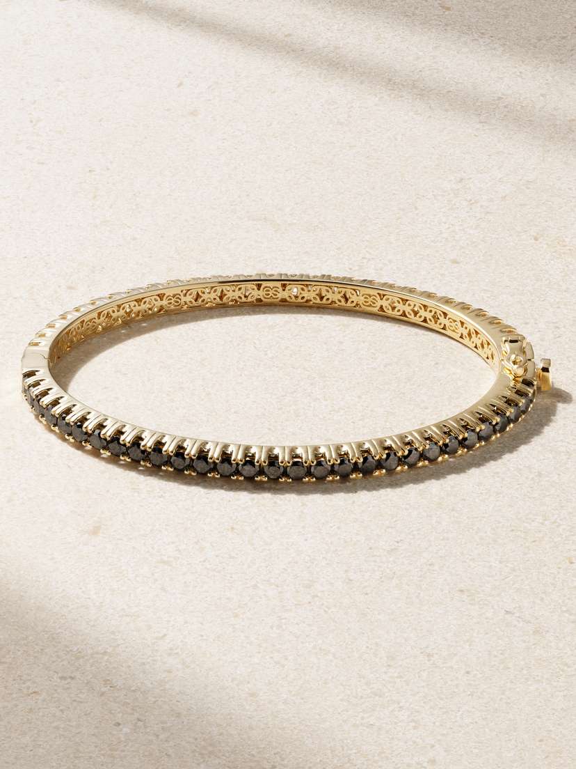 Sydney Evan 14-karat Gold Diamond Bangle