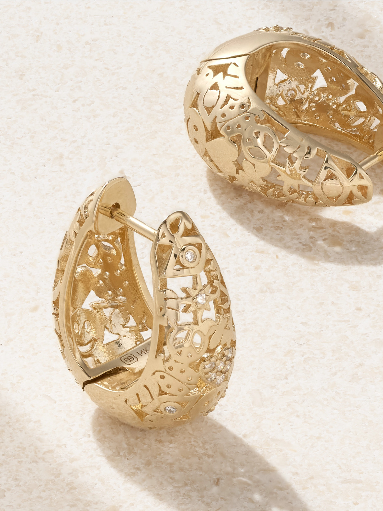 Sydney Evan Icon Wallpaper 14-karat Gold Diamond Hoop Earrings In Gold