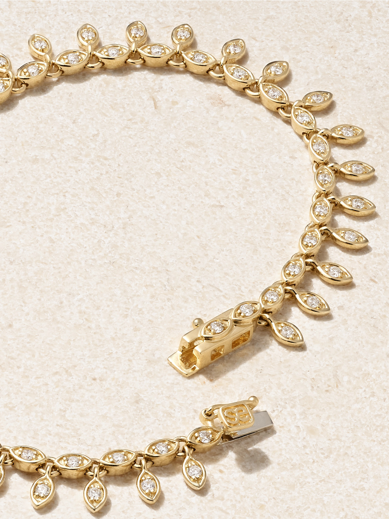 Sydney Evan Marquise Eye Eternity Fringe 14-karat Gold Diamond Bracelet In Gold