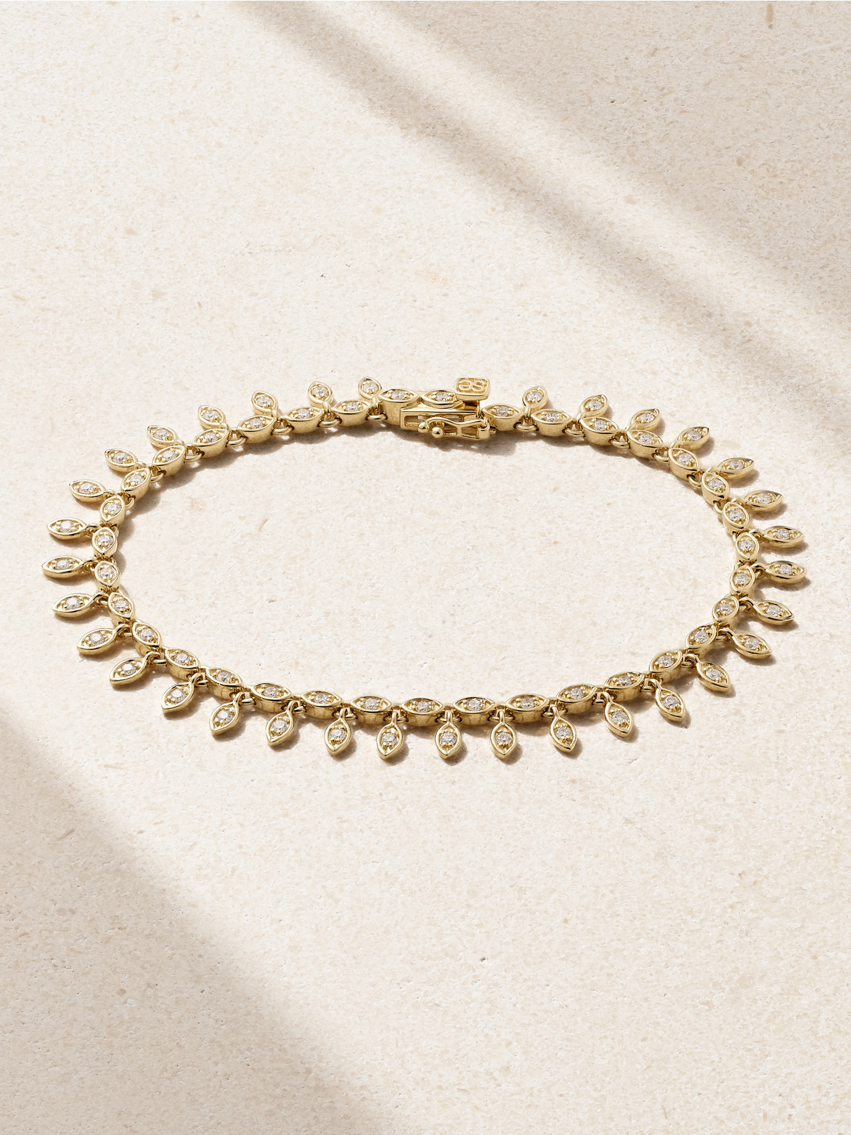 Sydney Evan - Marquise Eye Eternity Fringe 14-karat Gold Diamond Bracelet - M