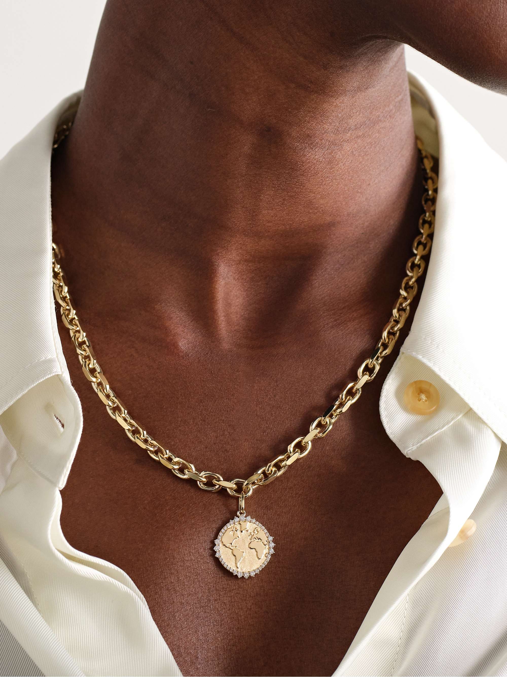 SYDNEY EVAN World Traveler 14 karat gold diamond necklace NET A PORTER