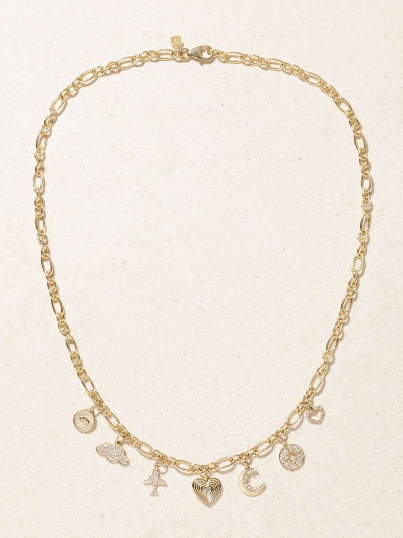 Sydney Evan Jetset 14-karat Gold Diamond Necklace