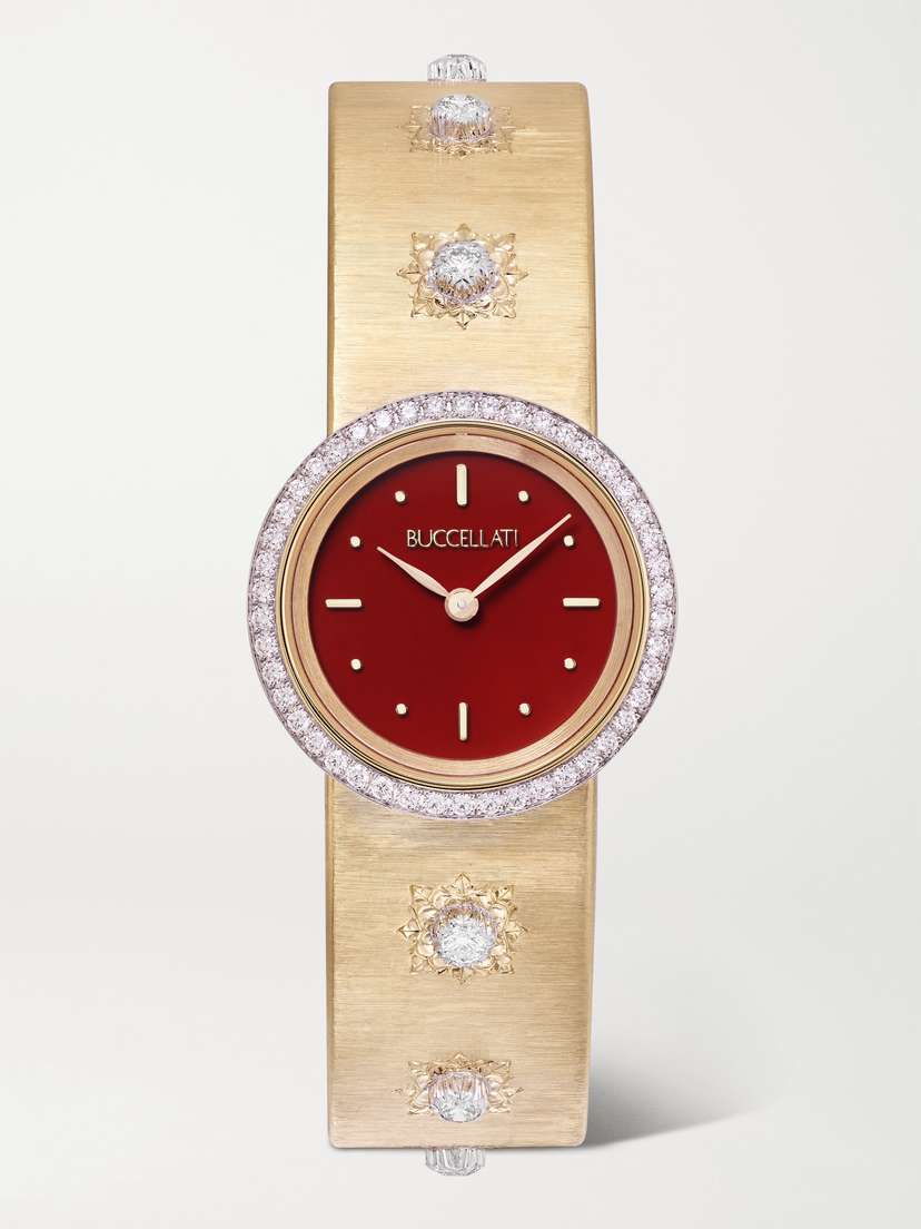 Buccellati Macri 24mm 18-karat Gold And Diamond Watch