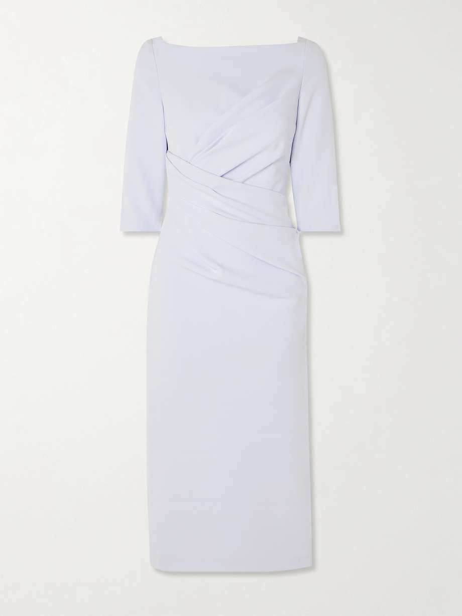 asena draped crepe midi dress