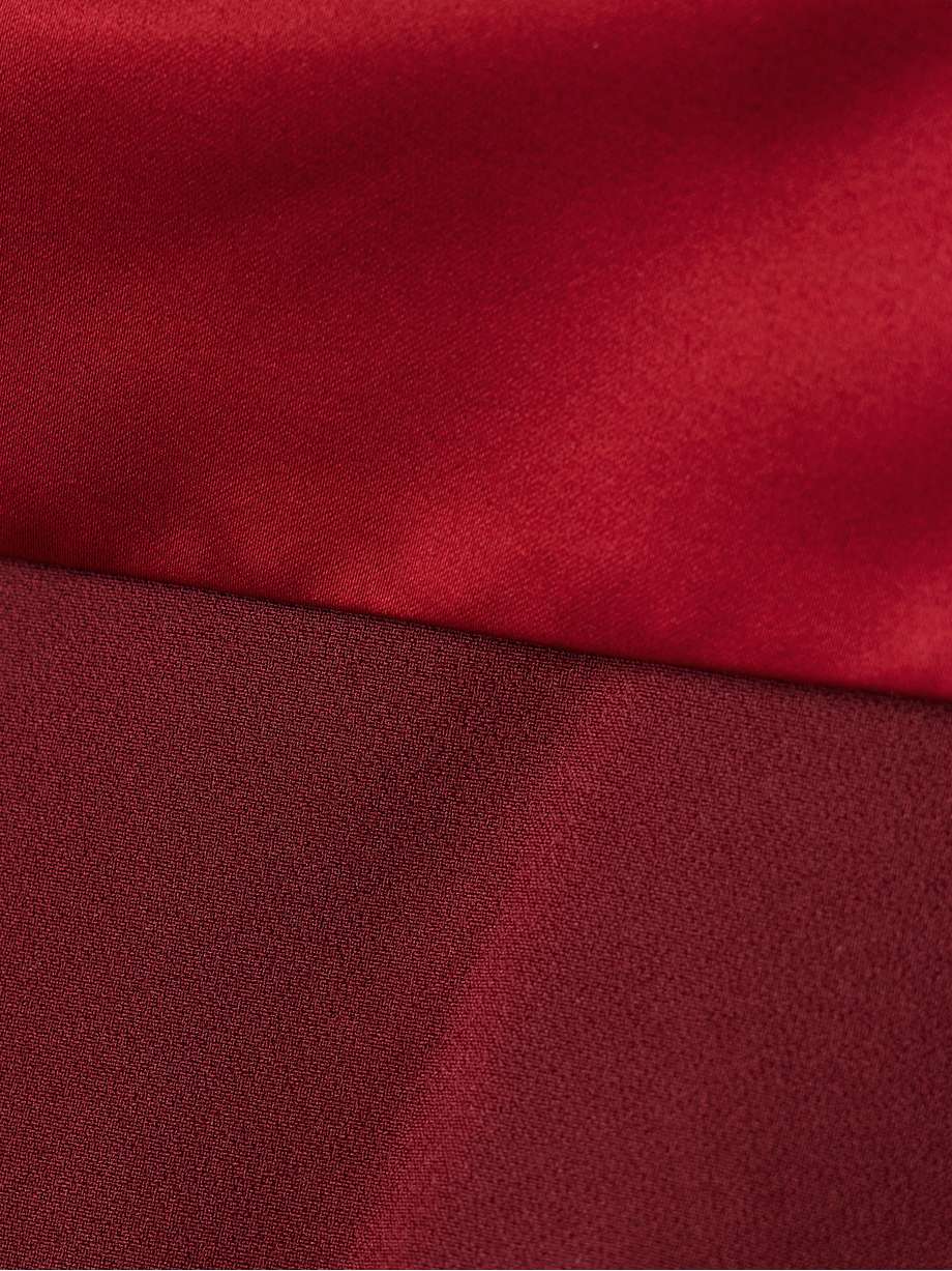 rella satin-trimmed crepe midi dress