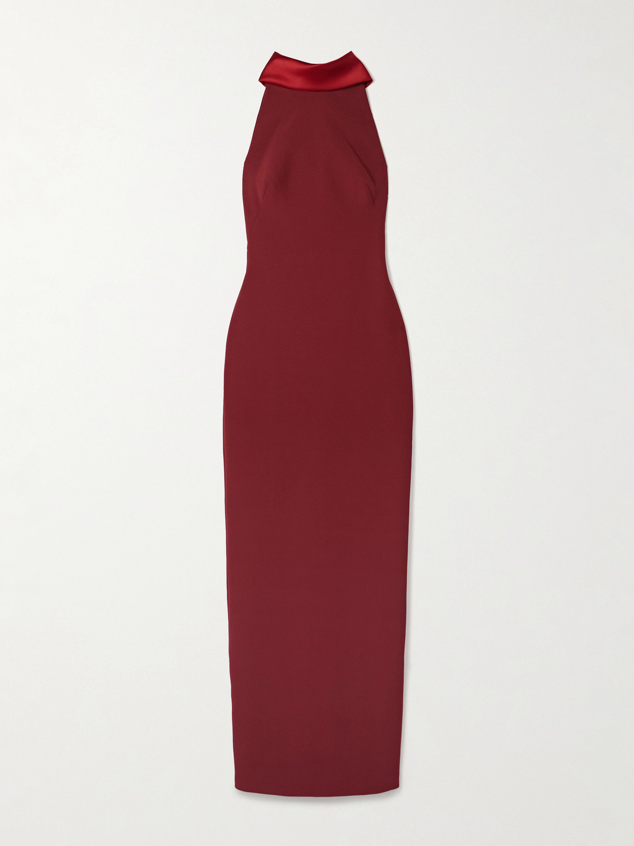 Safiyaa Holliana Duchesse Satin-trimmed Crepe Gown In Red