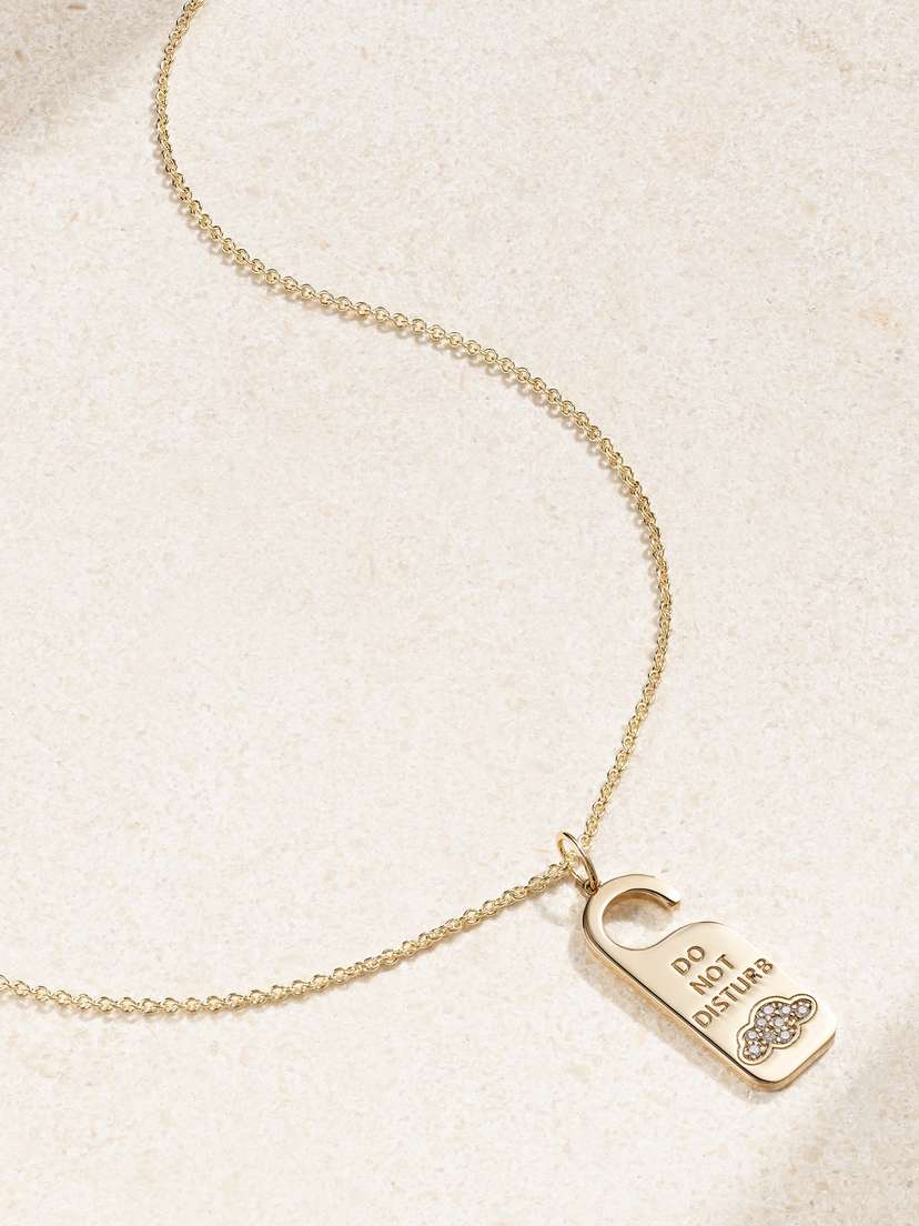 Sydney Evan Medium 14-karat Gold Diamond Necklace