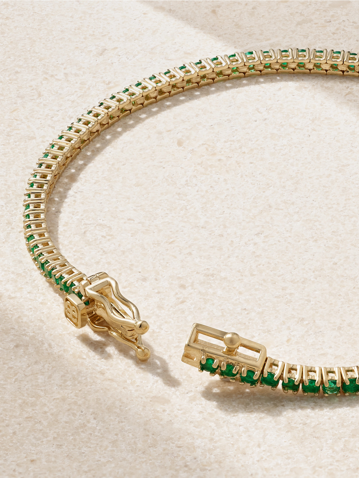 Sydney Evan 14-karat Gold Emerald Tennis Bracelet In Green