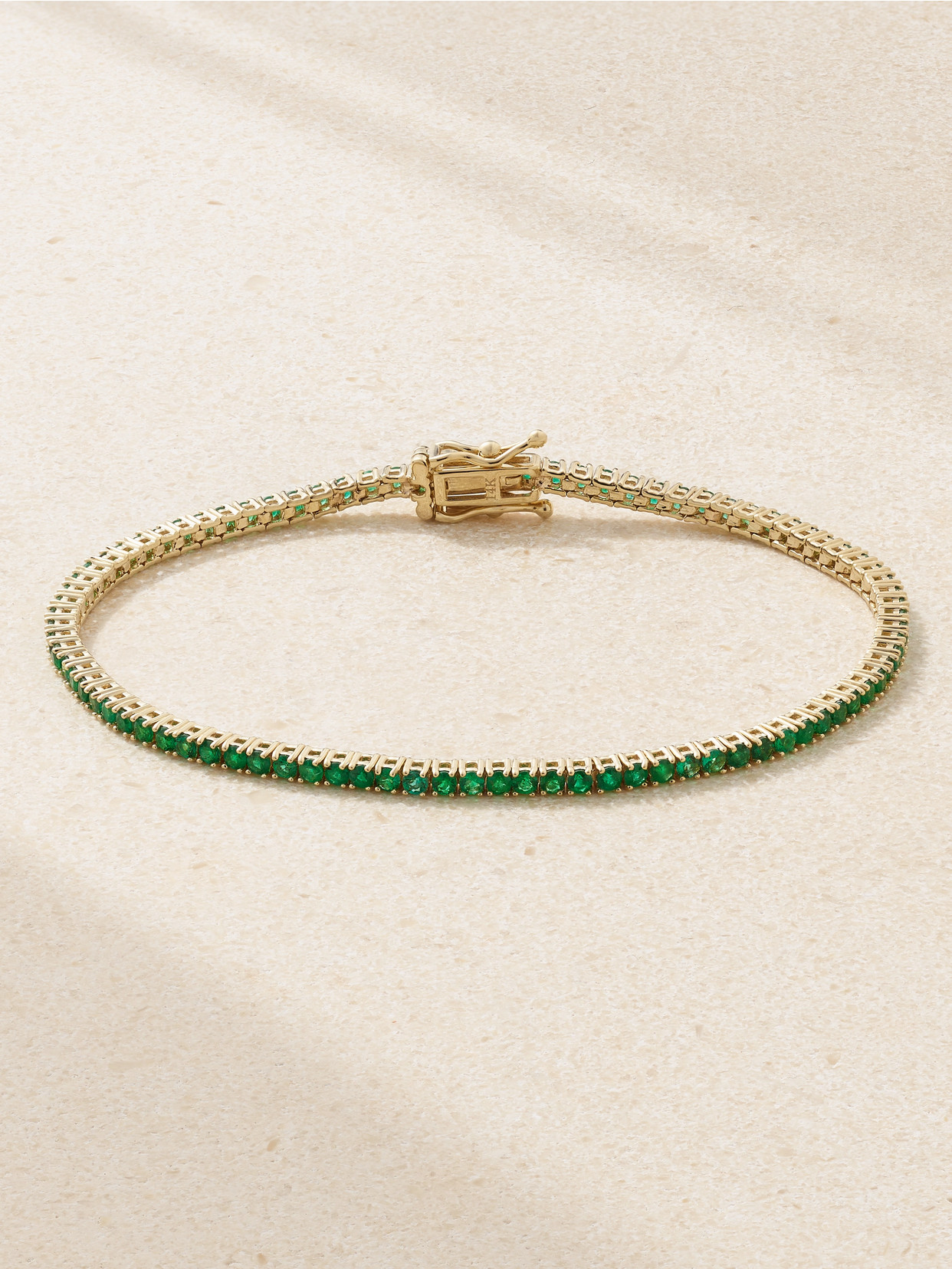 Sydney Evan 14-karat Gold Emerald Tennis Bracelet In Green