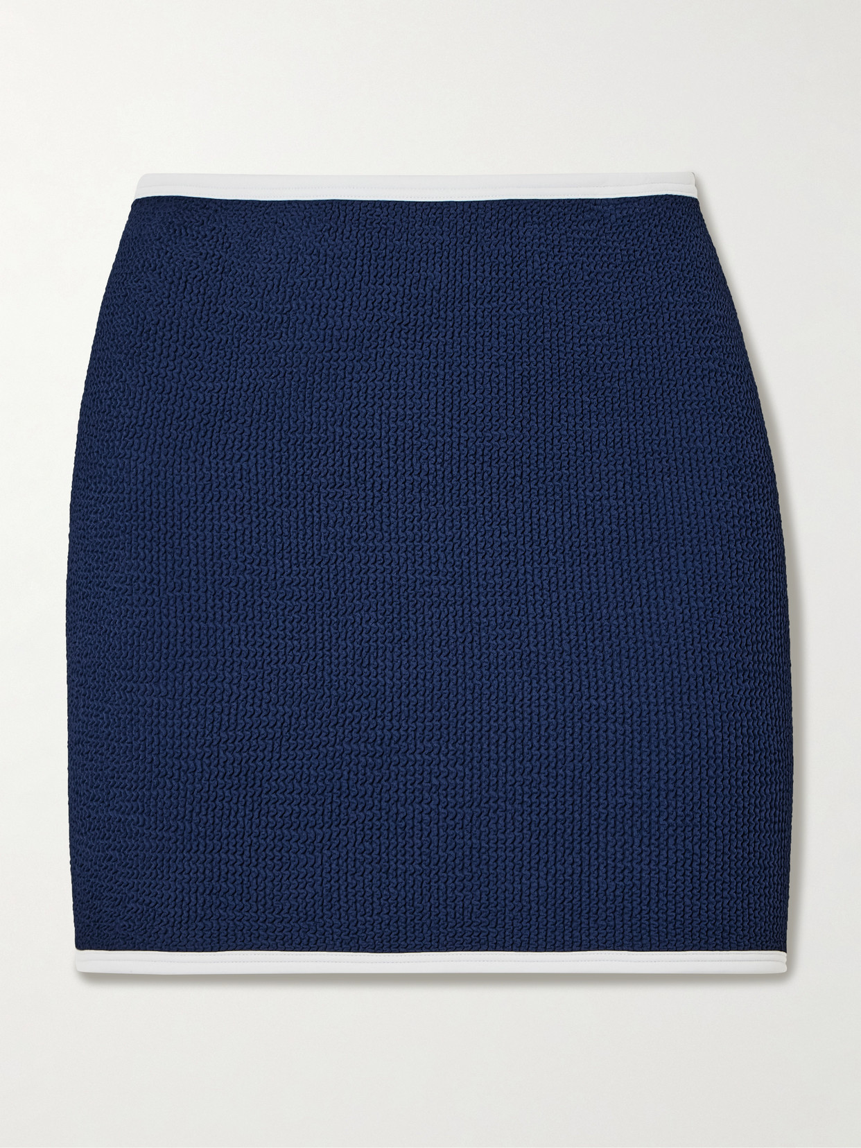 Hunza G Seersucker Mini Skirt In Blue