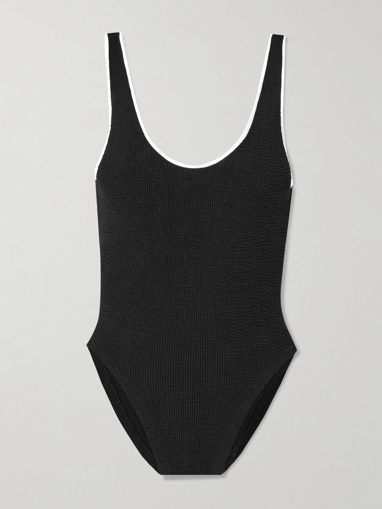 Hunza G Faye Seersucker Swimsuit In Black