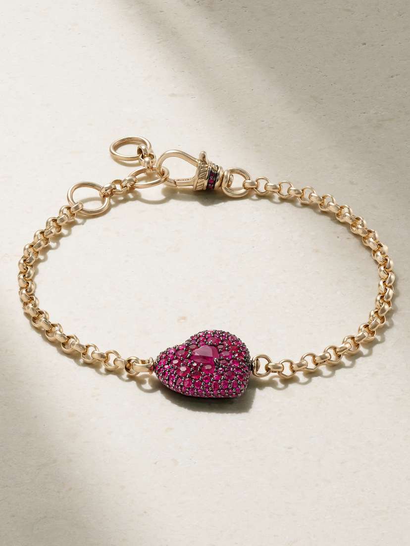 Lucy Delius Love Special Rhodium-plated14-karat Gold Ruby Bracelet