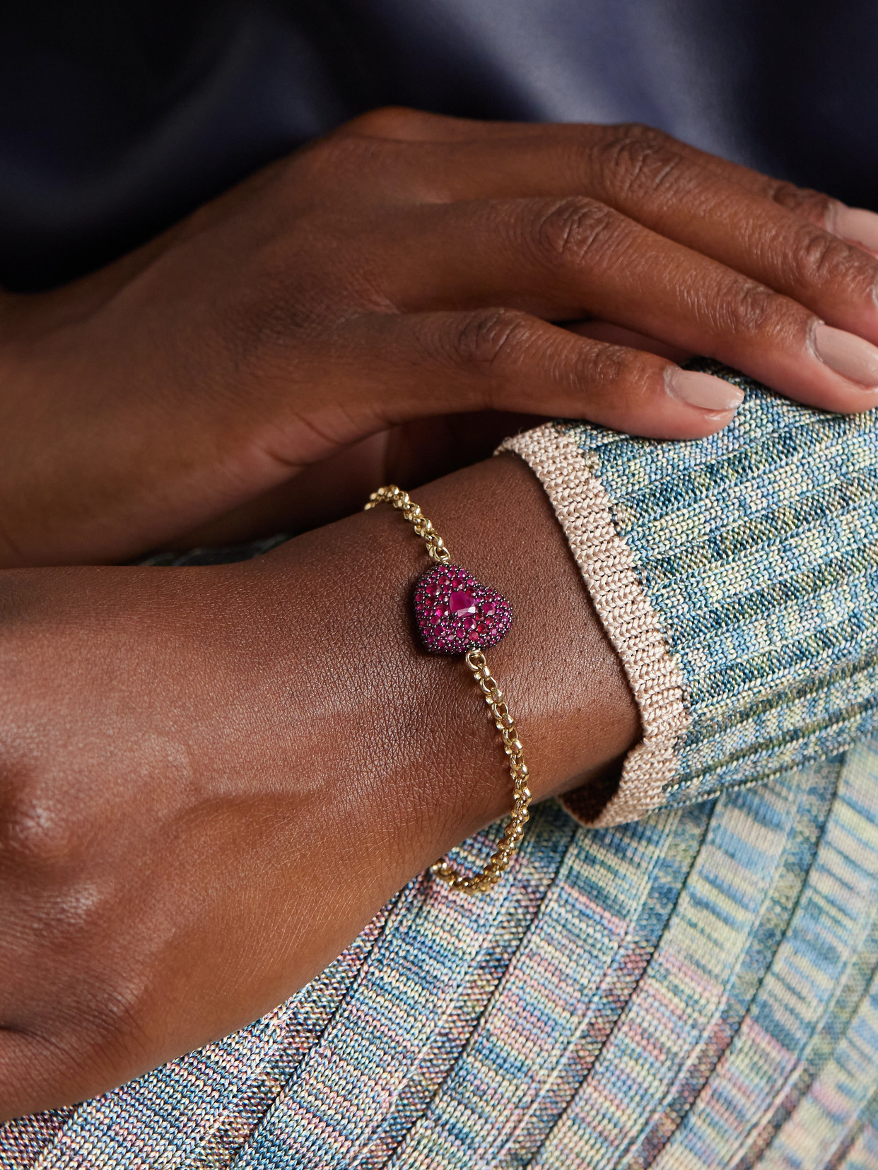 Lucy Delius Love Special Rhodium-plated14-karat Gold Ruby Bracelet In Gold