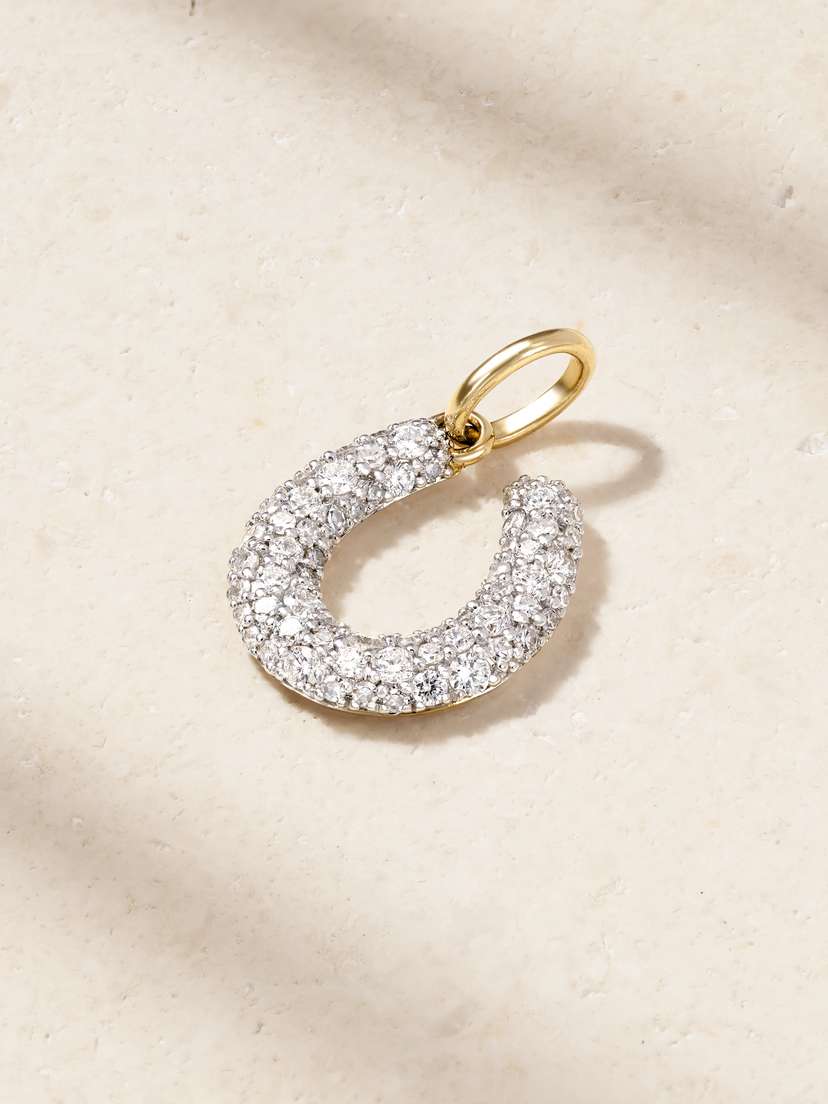 Lucy Delius Horseshoe 14-karat Gold, Rhodium-plated And Diamond Pendant