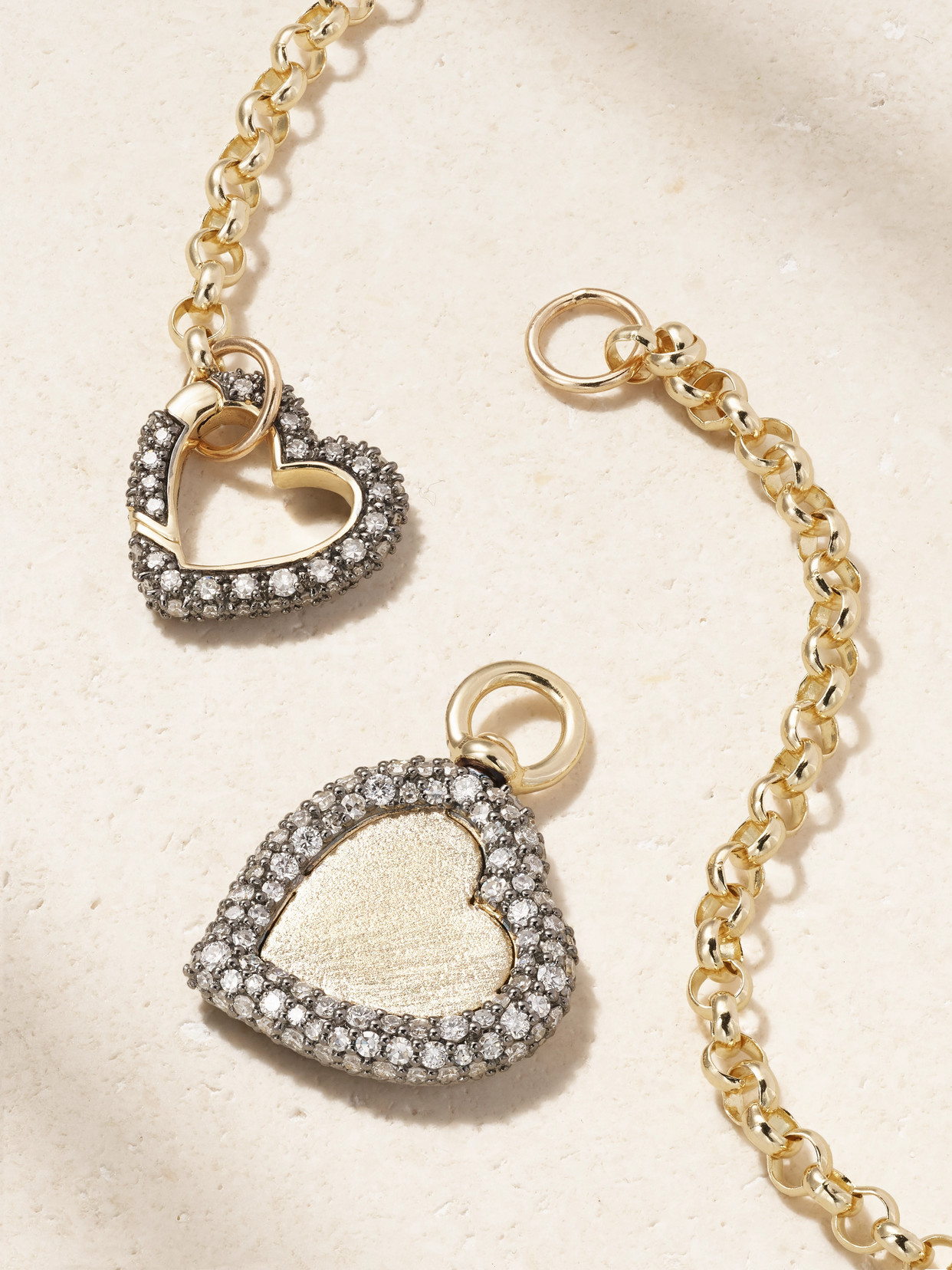 Lucy Delius Chubby Love Belcher 14-karat Gold, Rhodium-plated And Diamond Necklace In Gold