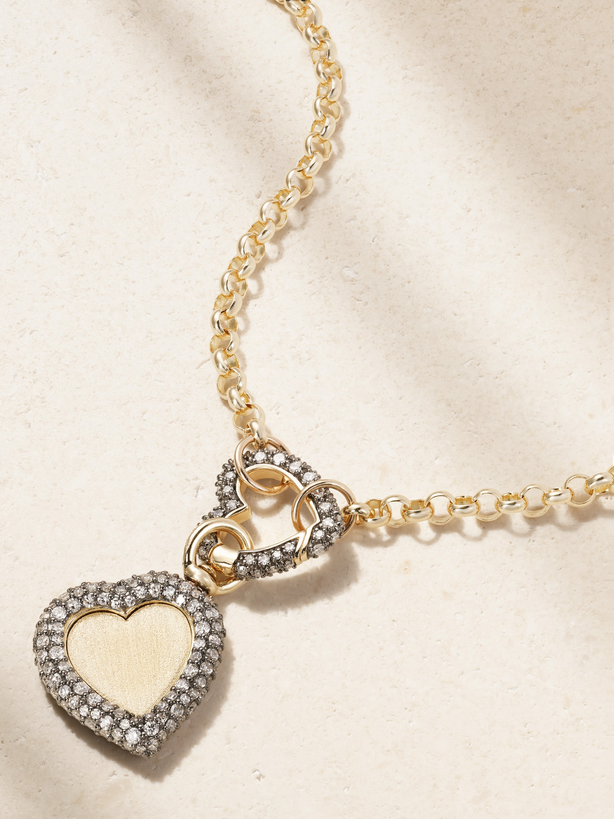 Lucy Delius Chubby Love Belcher 14-karat Gold, Rhodium-plated And Diamond Necklace In Gold