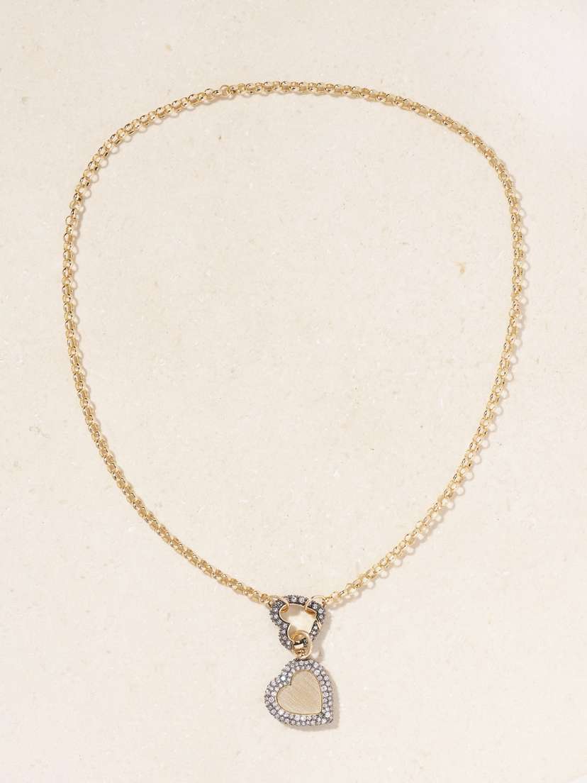 Lucy Delius Chubby Love Belcher 14-karat Gold, Rhodium-plated And Diamond Necklace