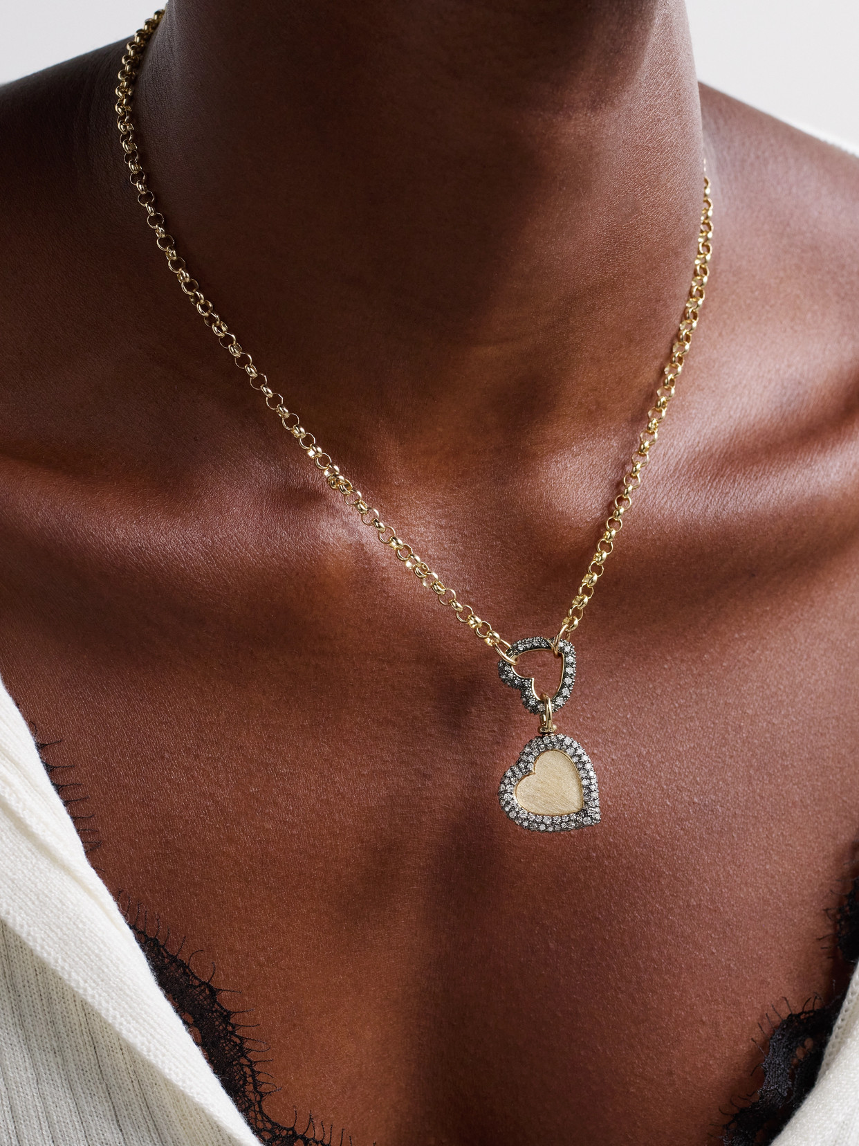 Lucy Delius Chubby Love Belcher 14-karat Gold, Rhodium-plated And Diamond Necklace In Gold