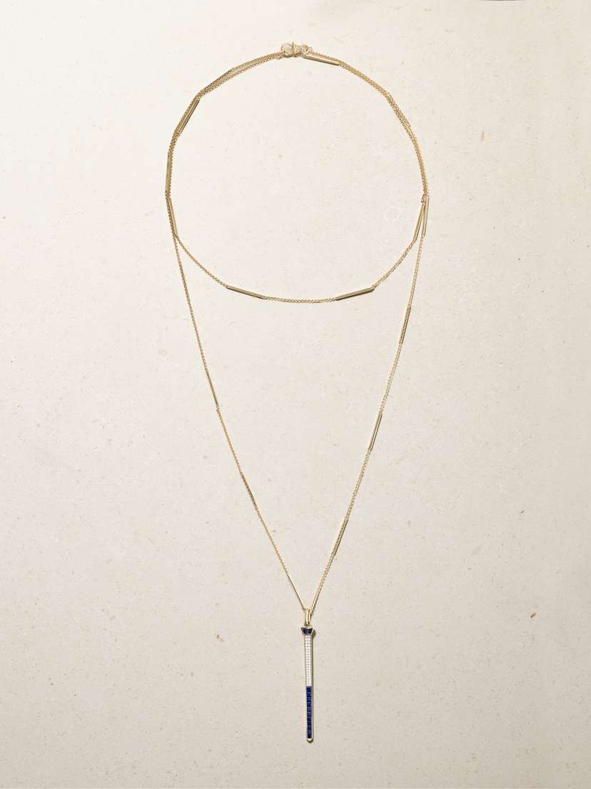 Lucy Delius The Lucky One 14-karat Gold, Sapphire And Diamond Necklace