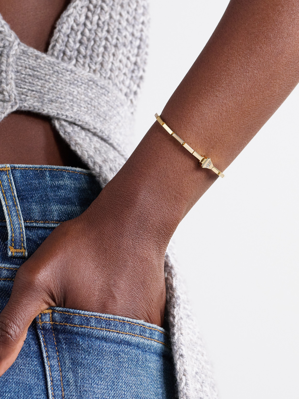Lucy Delius The Lucky One 14-karat Recycled Gold Diamond Bracelet In Gold