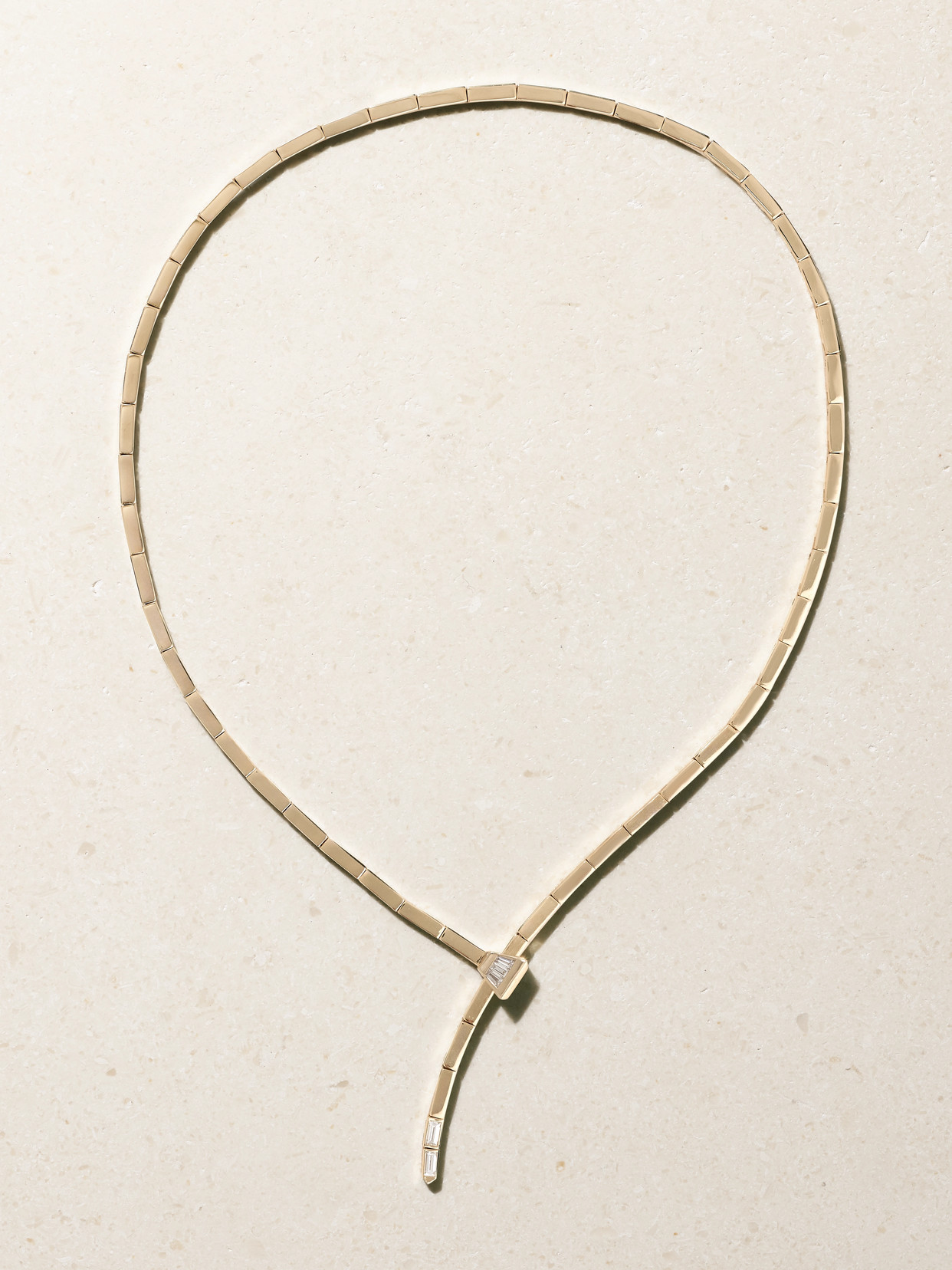 Lucy Delius The Lucky One Crossover 14-karat Gold Diamond Necklace
