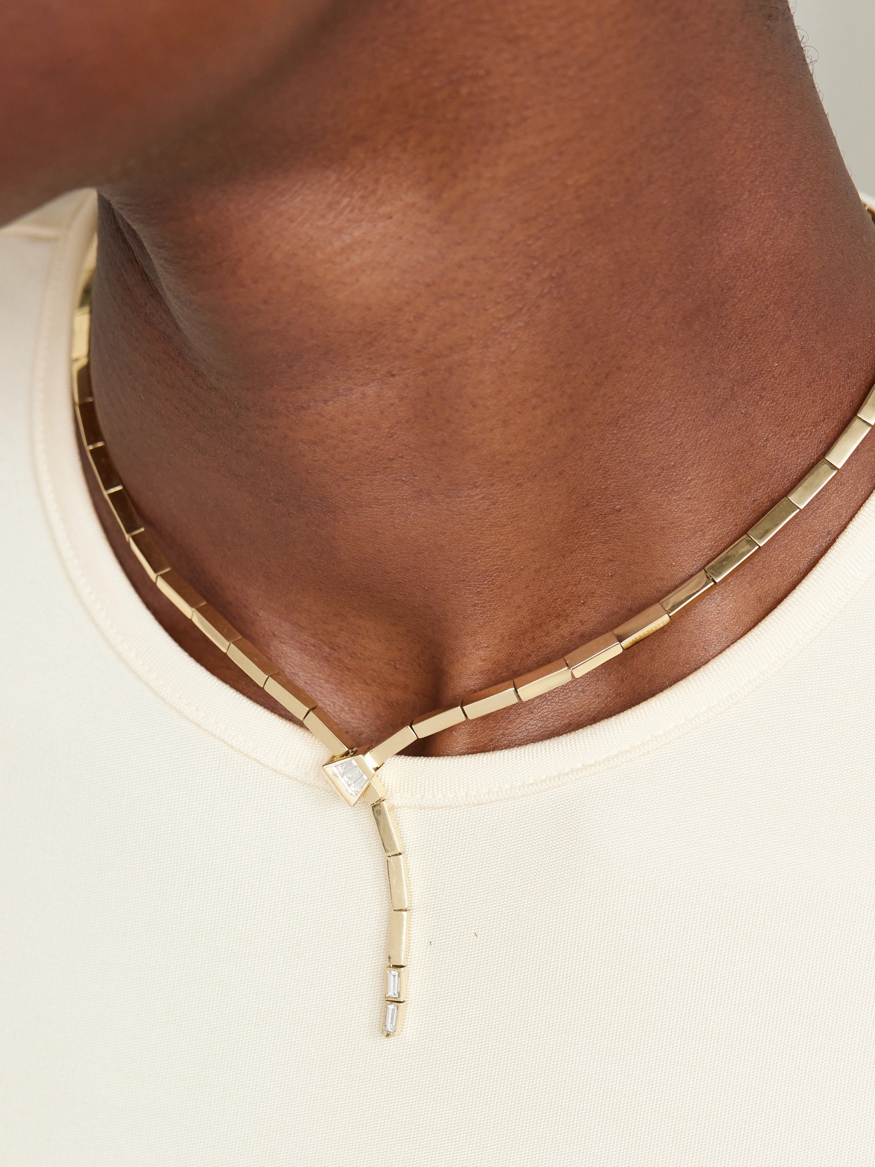 Lucy Delius The Lucky One Crossover 14-karat Gold Diamond Necklace In Gold