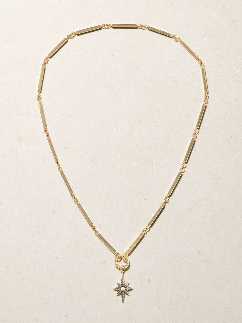 Lucy Delius Mega Muff Rhodium-plated 14-karat Gold Diamond Necklace