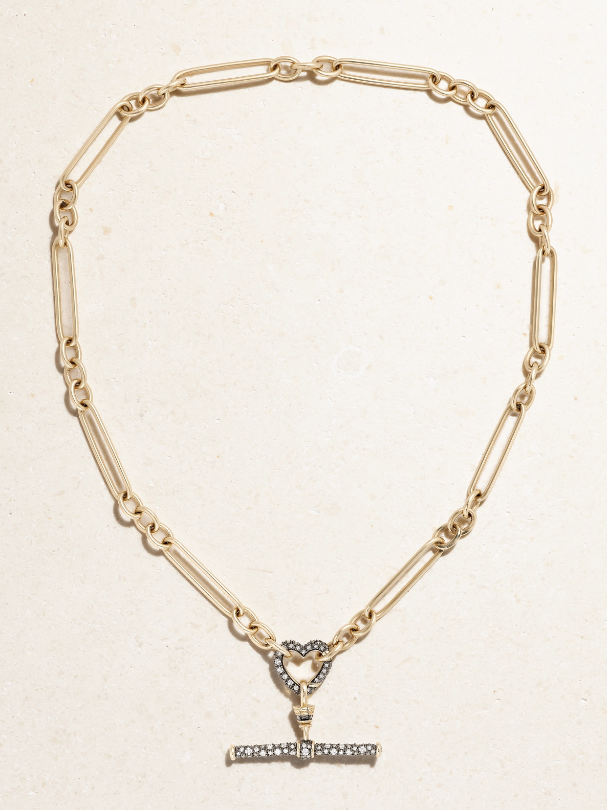 Lucy Delius Trombone Link Chain 14-karat Recycled Gold Diamond Necklace