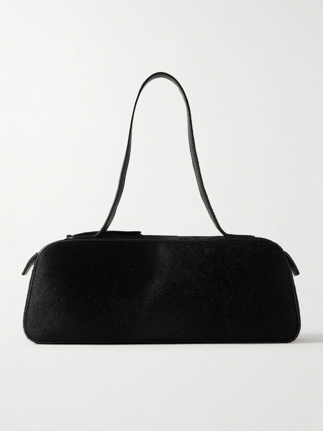 KHAITE - Simona Leather-trimmed Calf Hair Shoulder Bag - Black