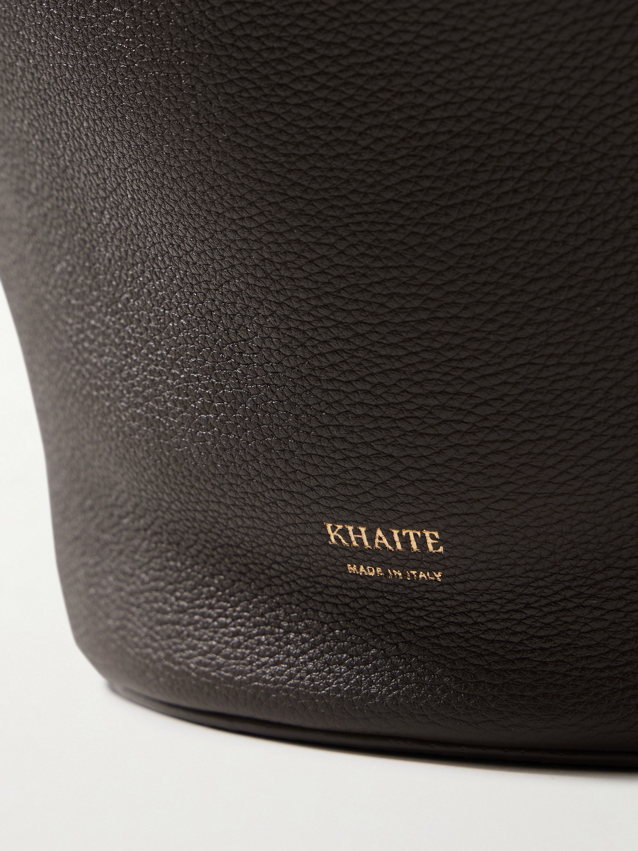 Khaite Mini Lotus Hammered Leather Tote Handbag In Brown