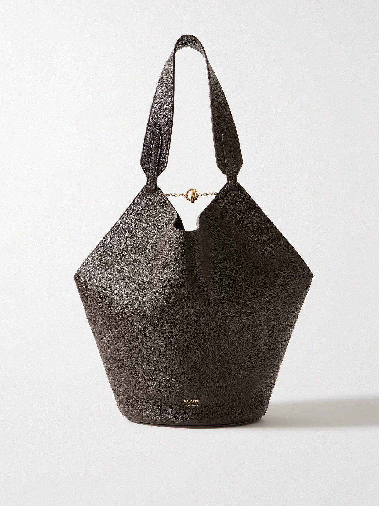 KHAITE - Lotus Small Textured-leather Tote - Brown