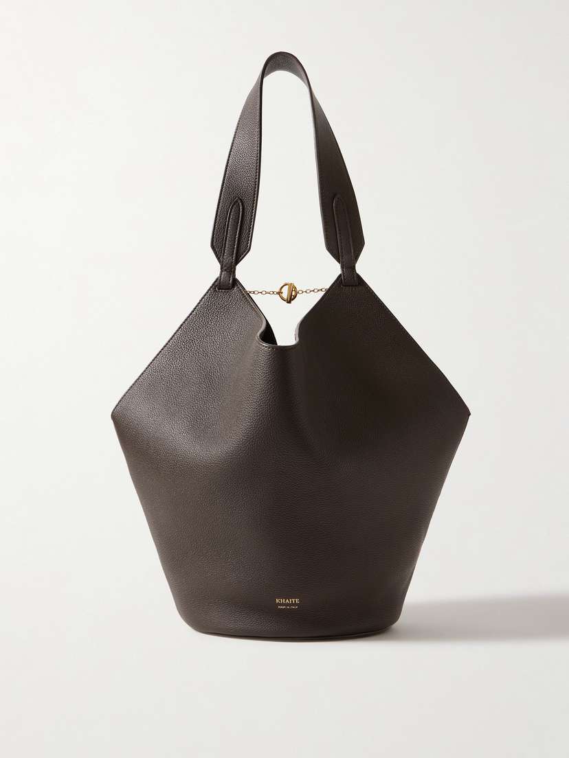 Khaite Lotus Small Textured-leather Tote