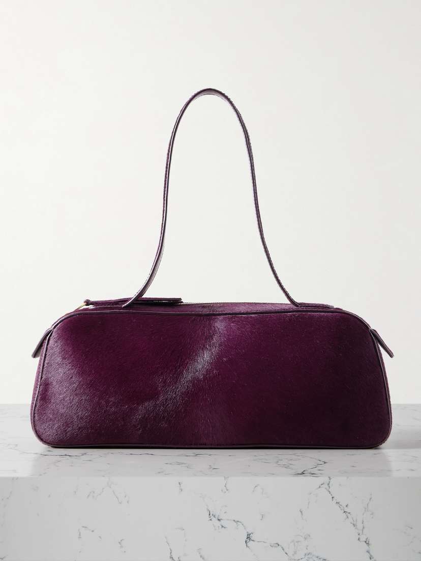 Khaite Simona Leather-trimmed Calf Hair Shoulder Bag