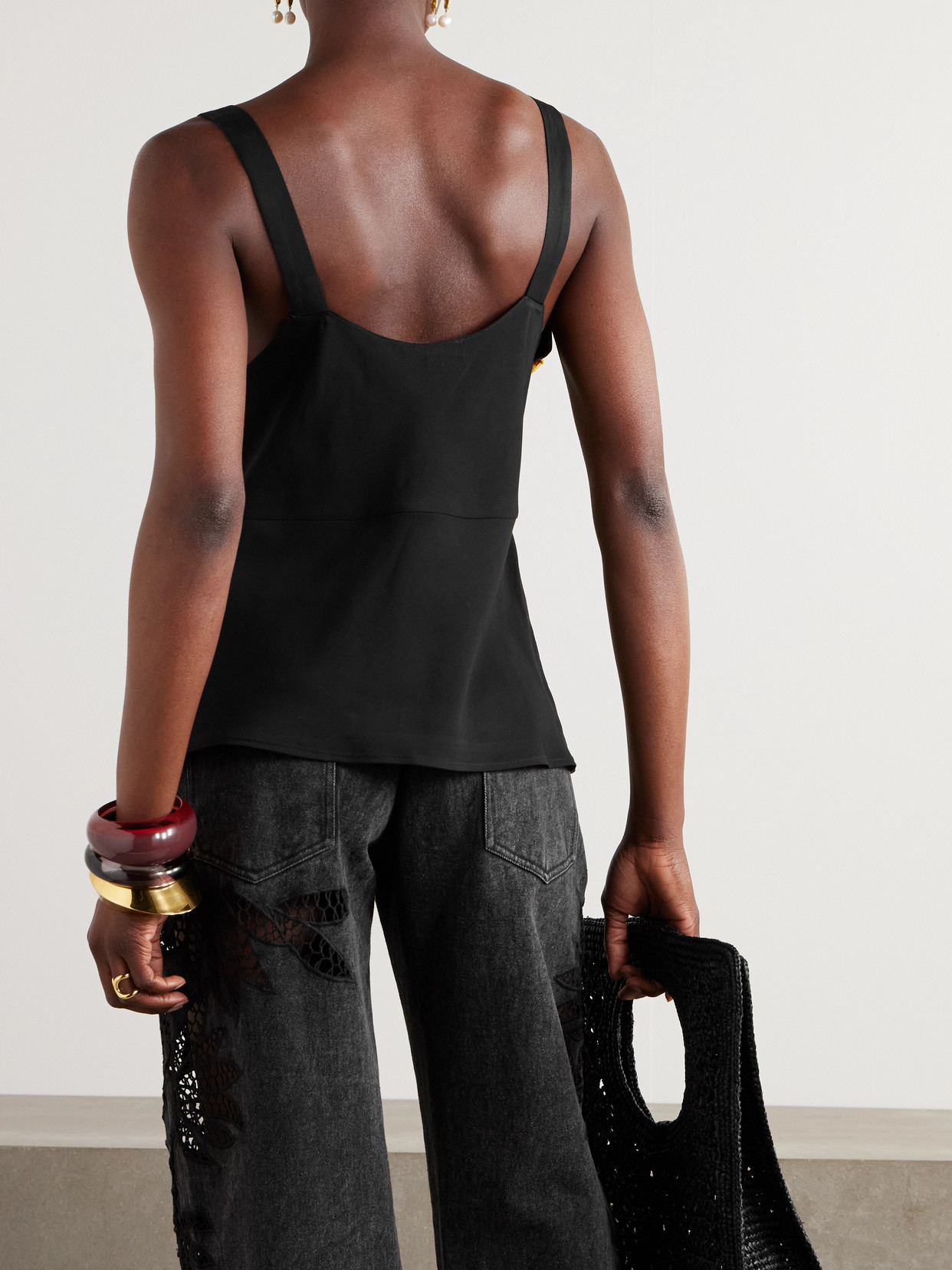 Pavona Drill And Crocheted Cotton Top