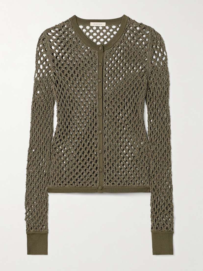 Diotima Zora Bead-embellished Crocheted Cotton-blend Cardigan