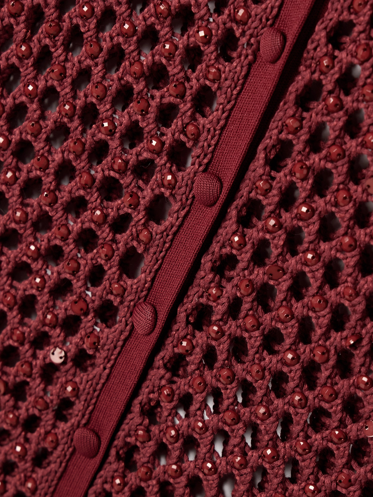 DIOTIMA ZORA BEAD-EMBELLISHED CROCHETED COTTON-BLEND CARDIGAN