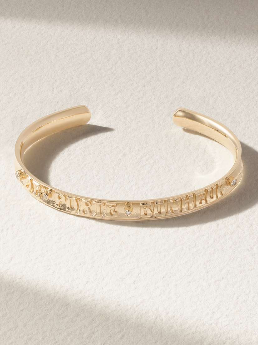 Marlo Laz Bonheur 14-karat Gold Diamond Cuff