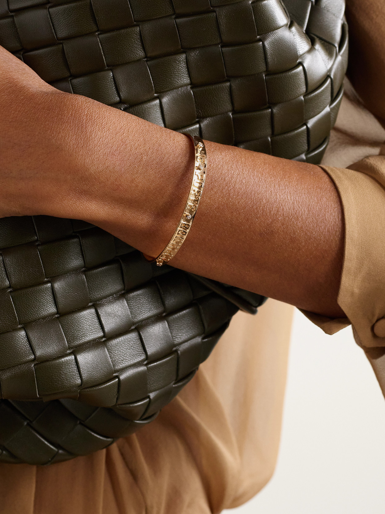 Marlo Laz Bonheur 14-karat Gold Diamond Cuff In Gold