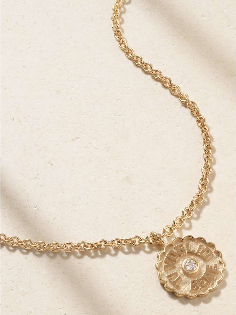 Marlo Laz Tvb Mini 14-karat Gold Diamond Necklace