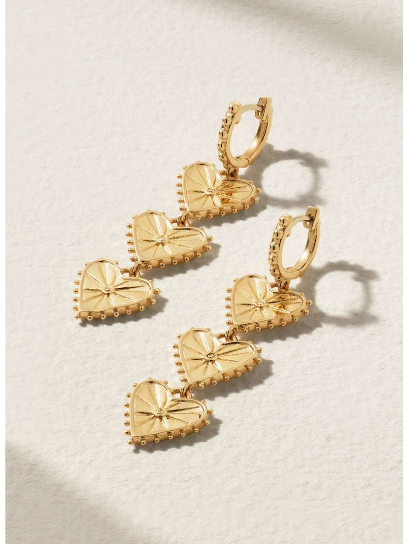 Marlo Laz Agape 14-karat Gold Diamond Earrings
