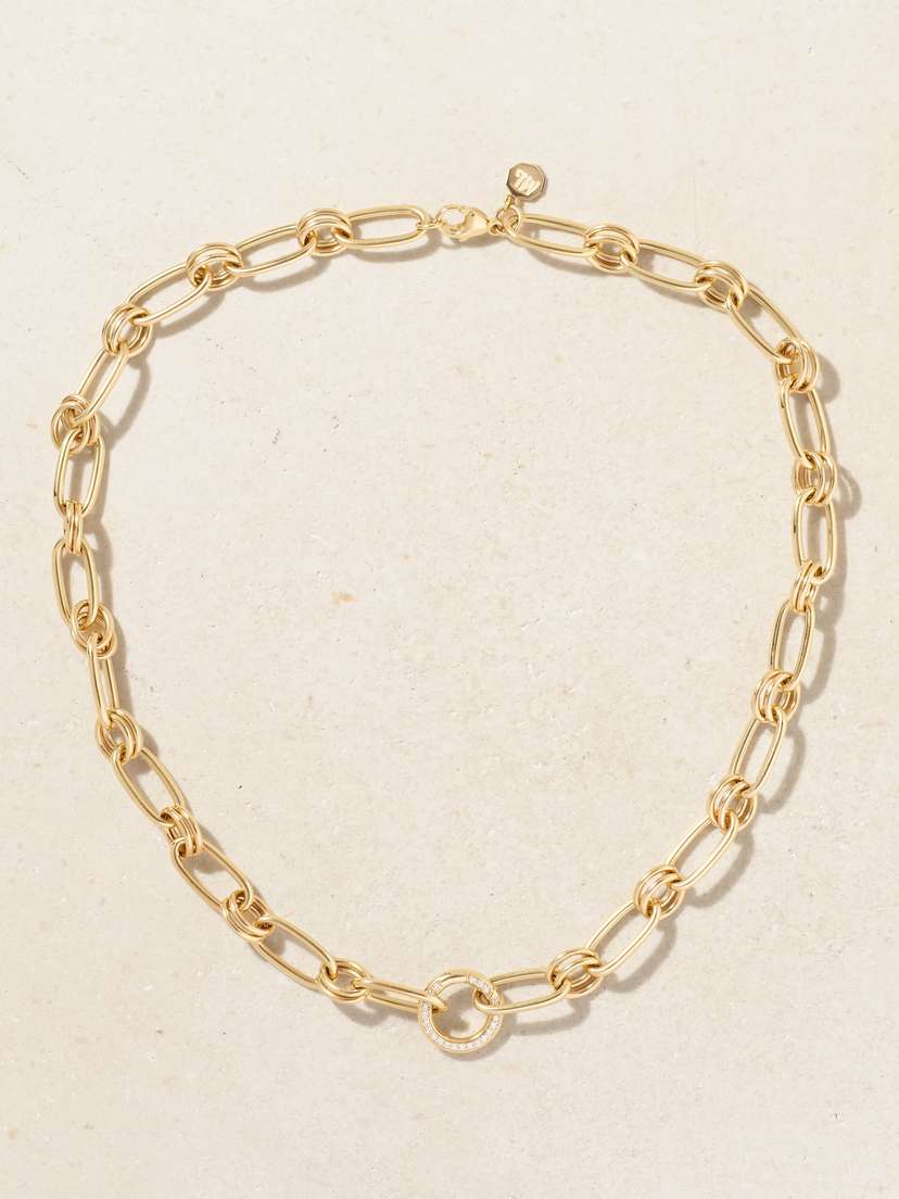 Marlo Laz Sardinia 14-karat Gold Diamond Necklace