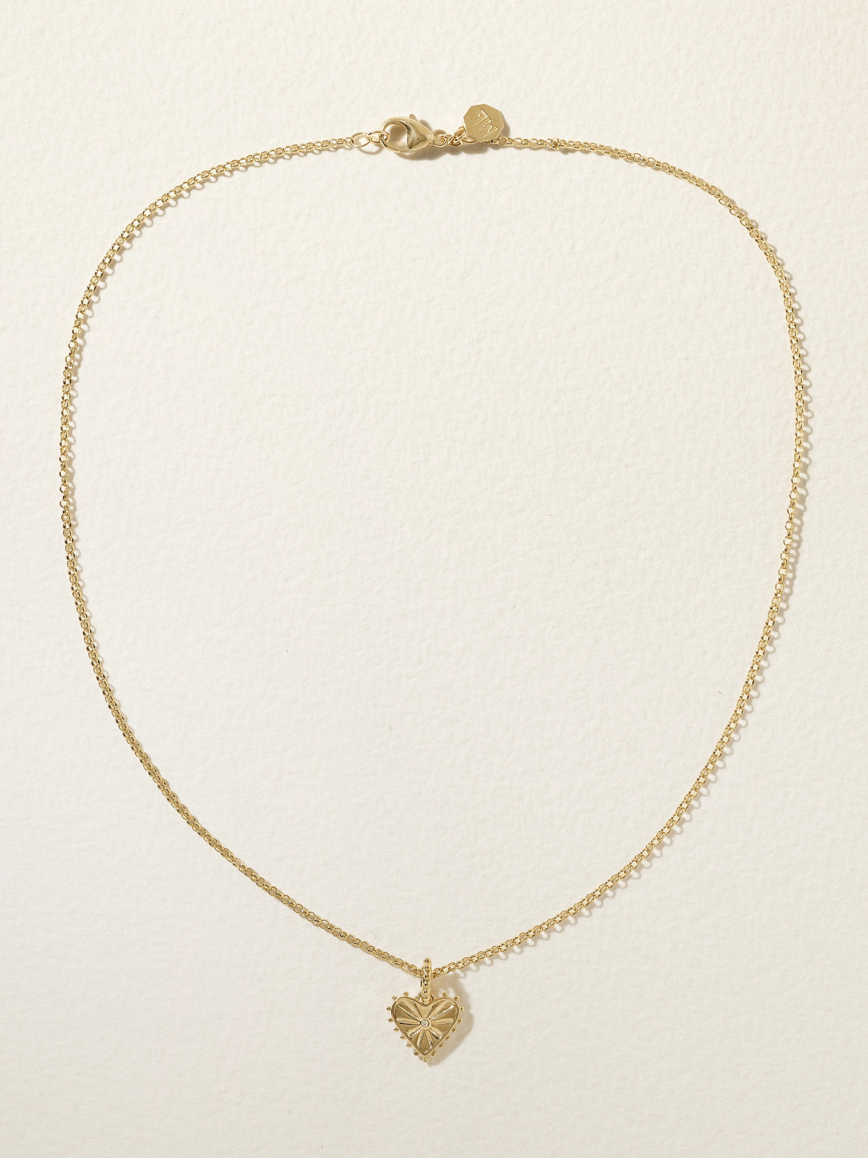 Marlo Laz Mini Dangling Heart 14-karat Gold Diamond Necklace In Gold