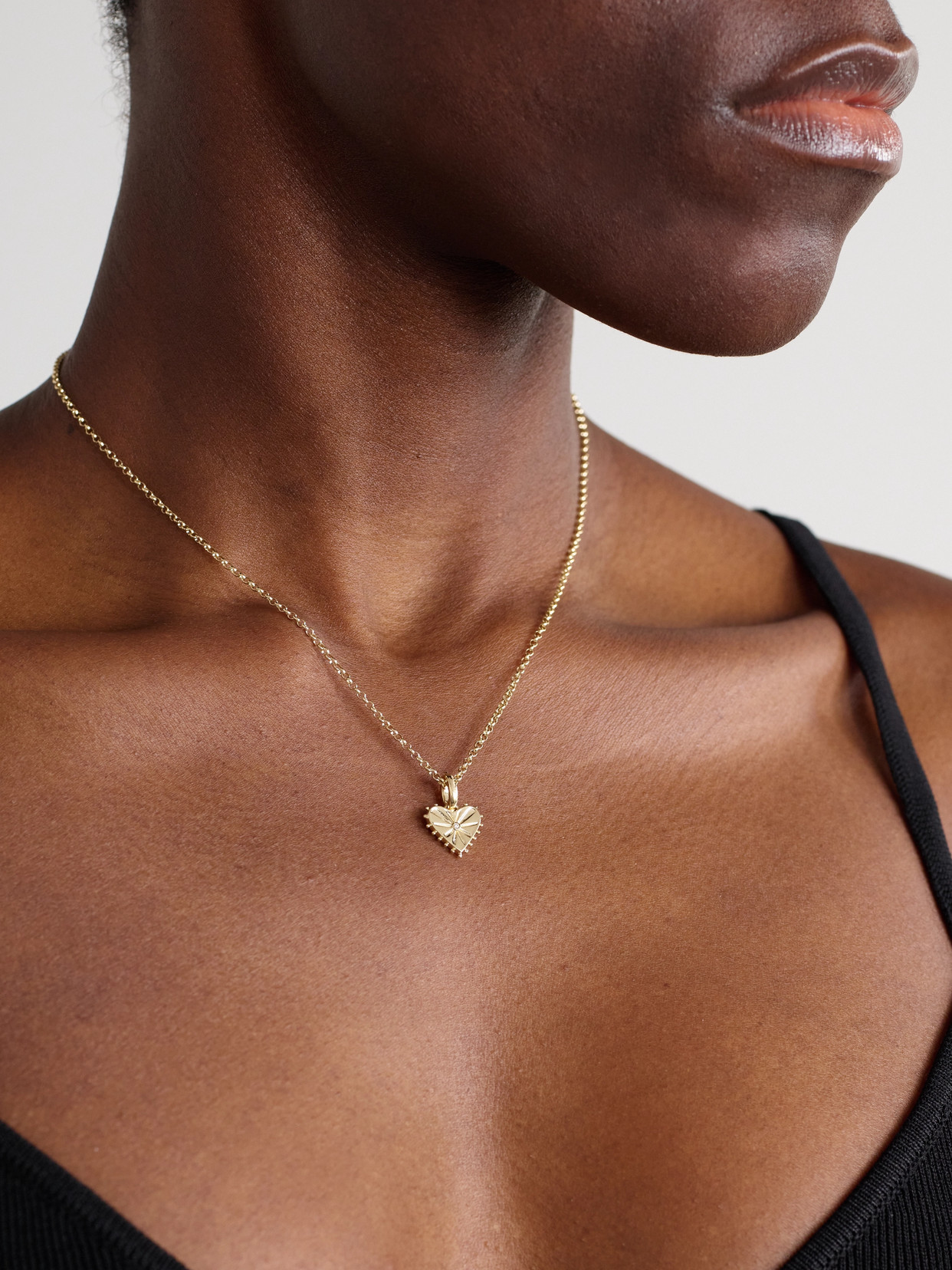 Marlo Laz Mini Dangling Heart 14-karat Gold Diamond Necklace In Gold