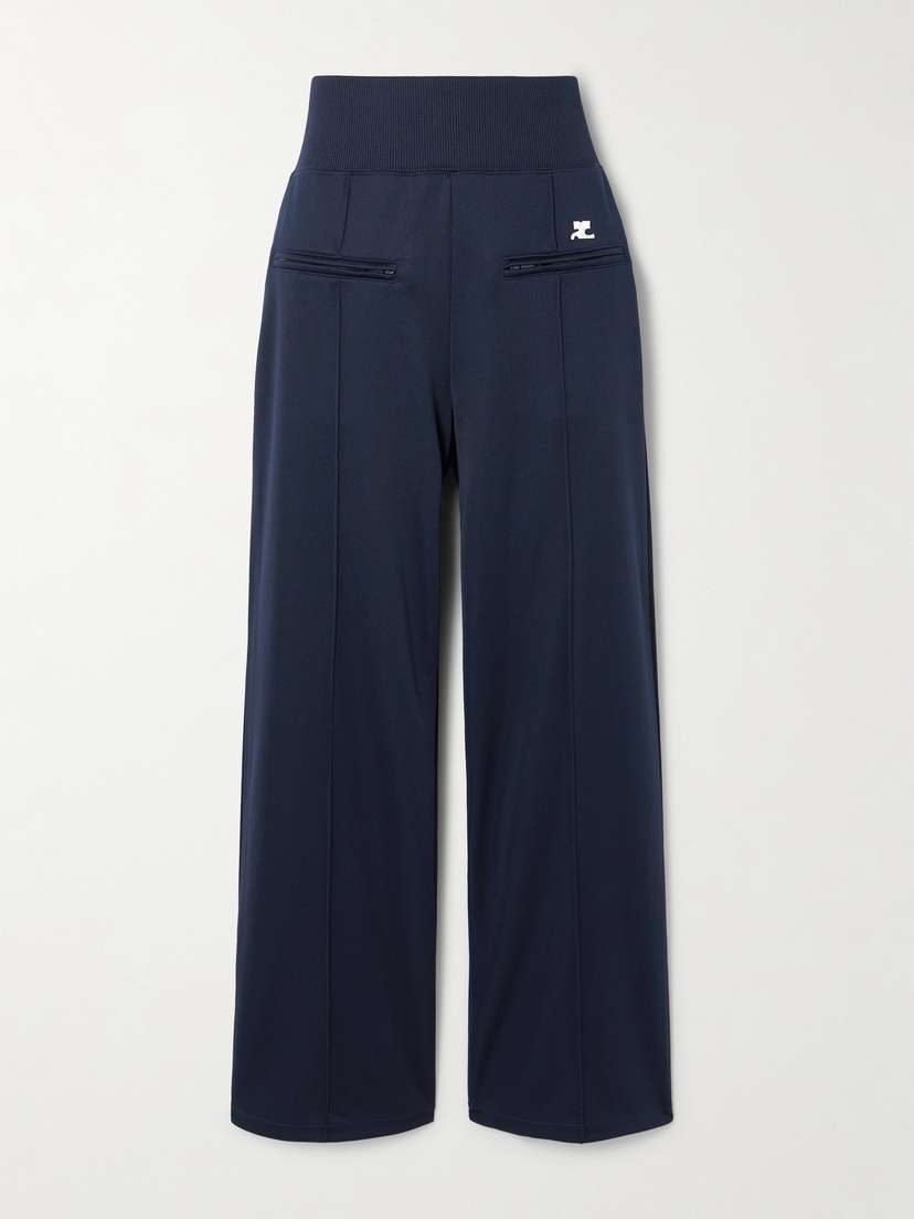 Courrèges Interlock Appliquéd Jersey Wide-leg Track Pants