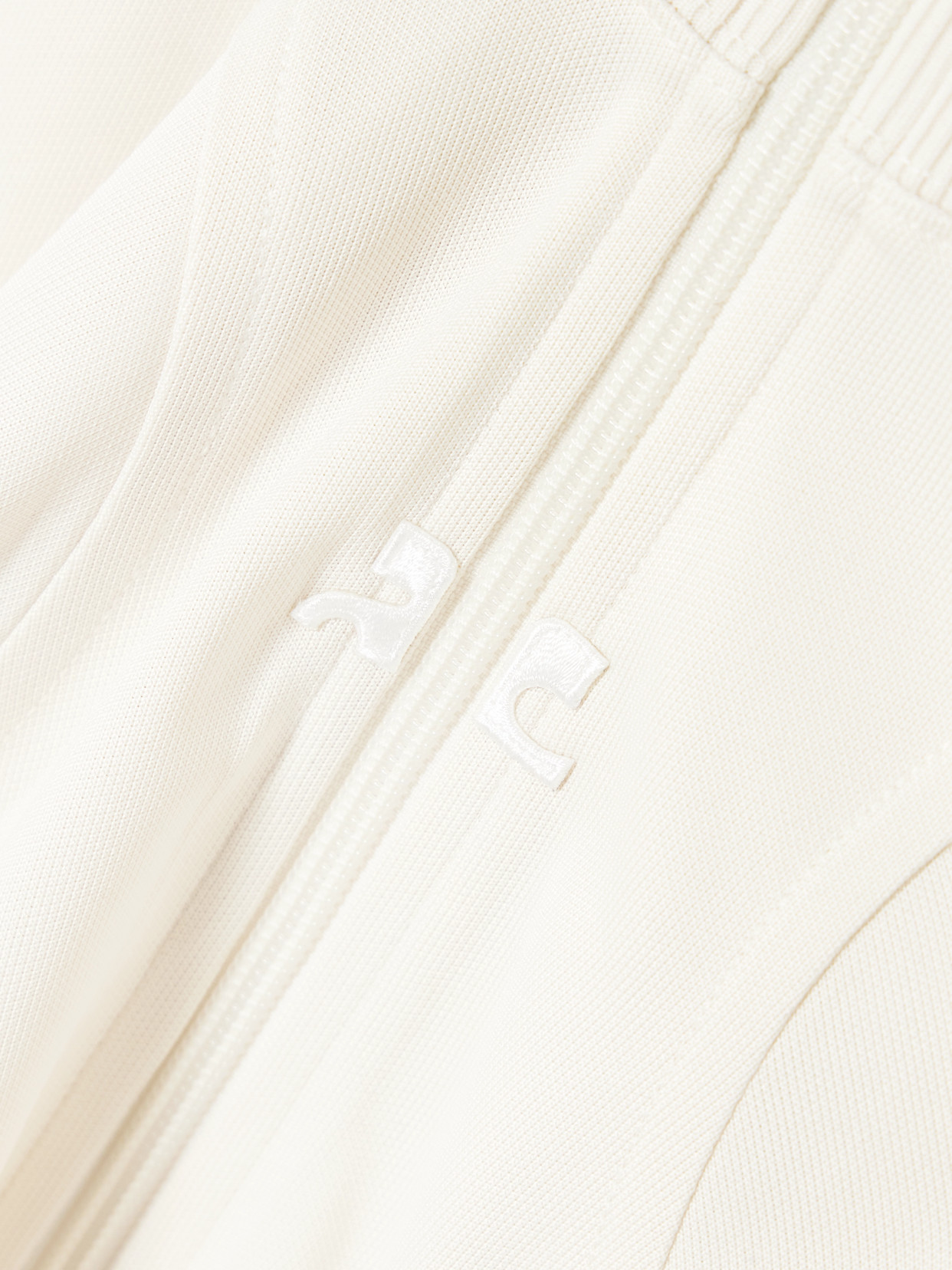 Courrèges Interlock Appliquéd Jersey Track Jacket In Off-white