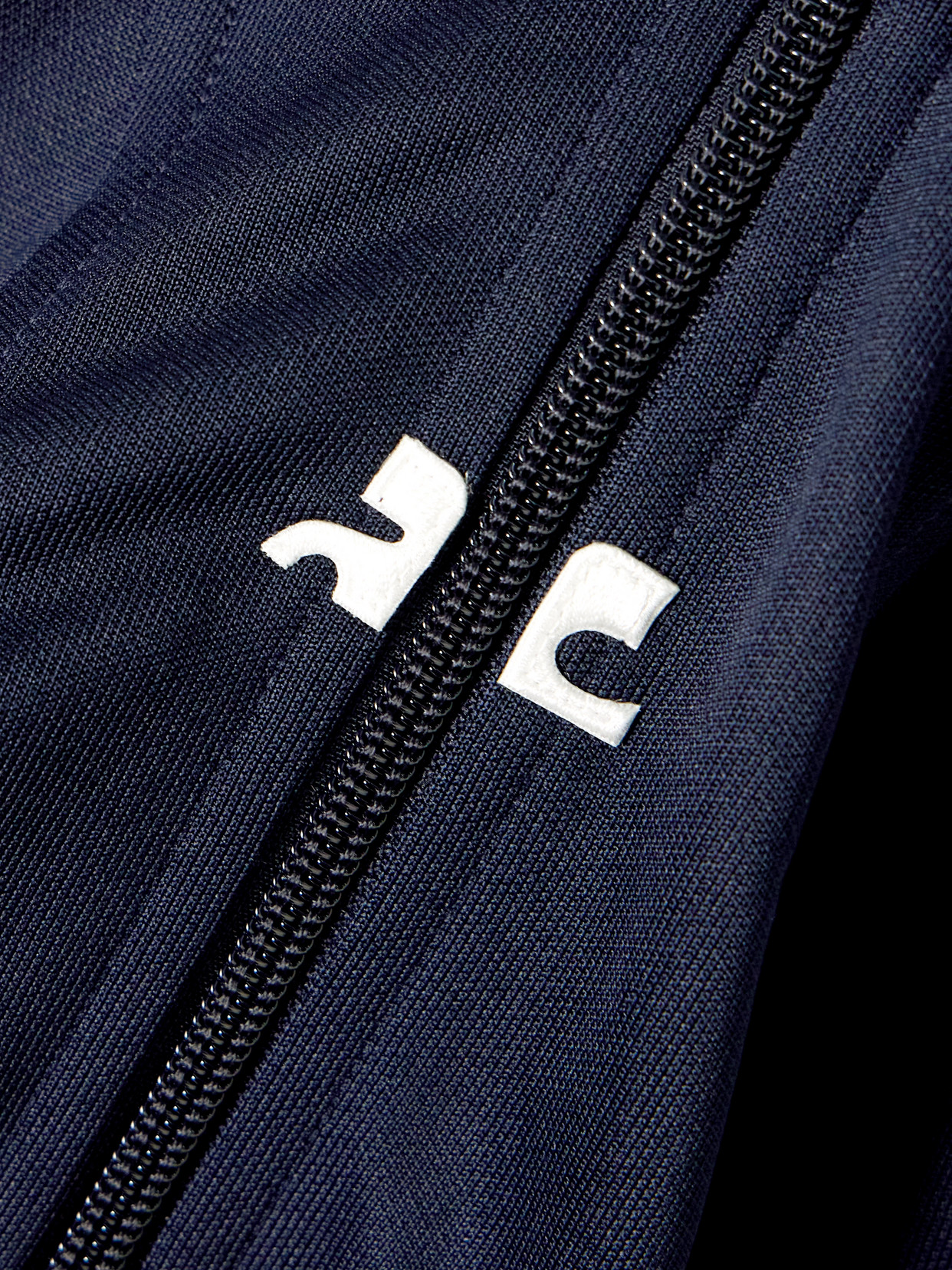 Courrèges Interlock Appliquéd Jersey Track Jacket In Blue