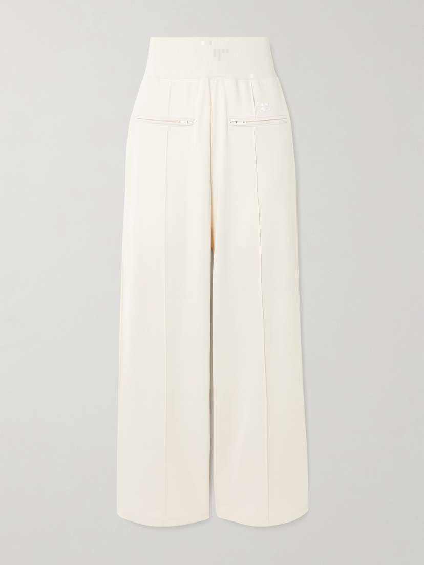 Courrèges Interlock Appliquéd Jersey Wide-leg Track Pants