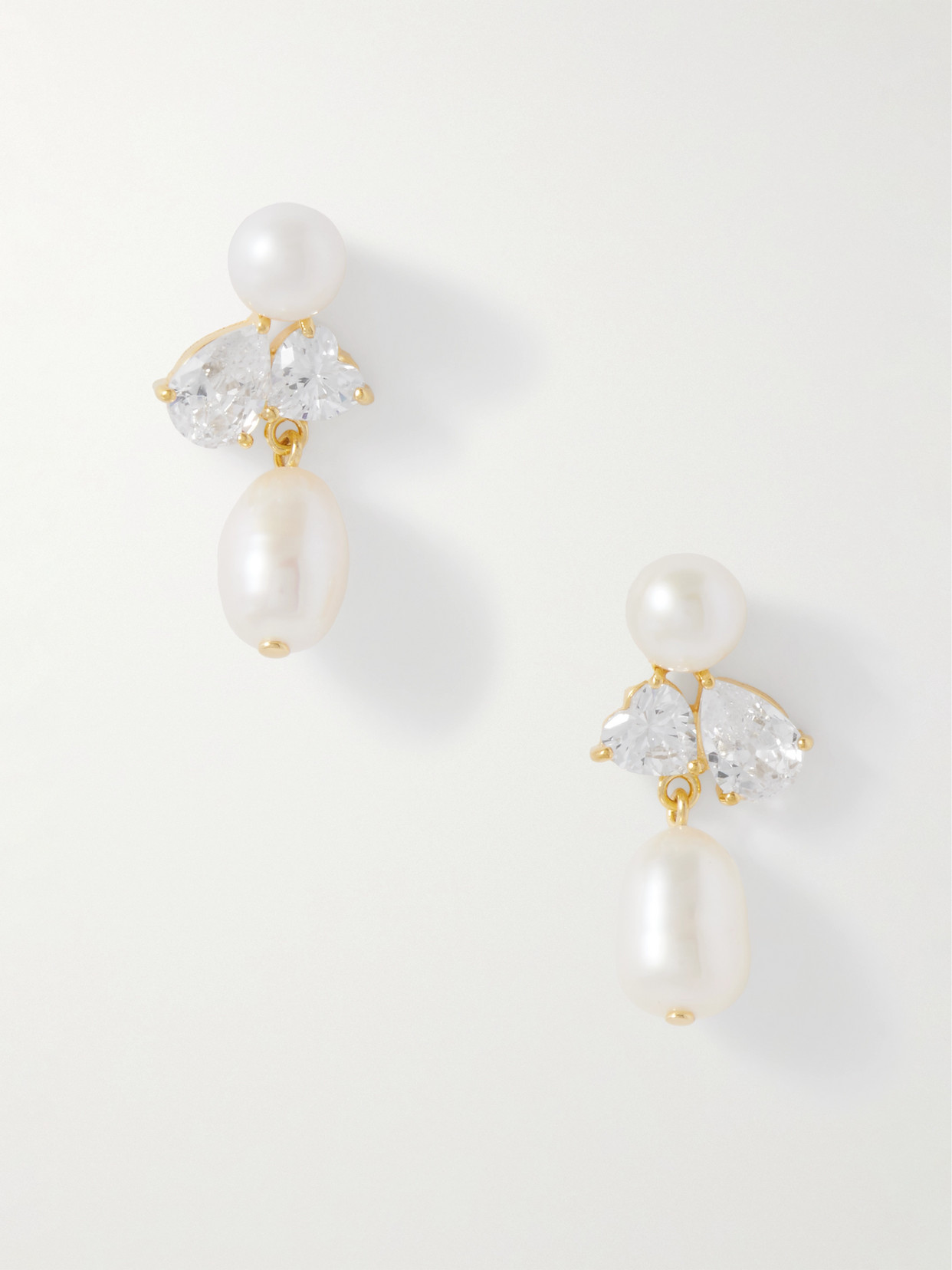 Completedworks Infinity's Reversal Recycled Gold Vermeil, Cubic Zirconia And Pearl Earrings In White