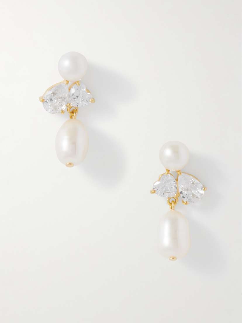 Completedworks Infinity's Reversal Recycled Gold Vermeil, Cubic Zirconia And Pearl Earrings