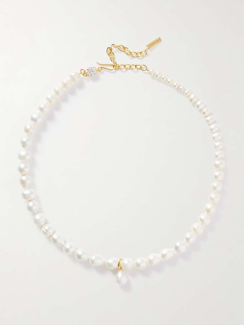 Completedworks Gold-plated, Pearl And Cubic Zirconia Necklace